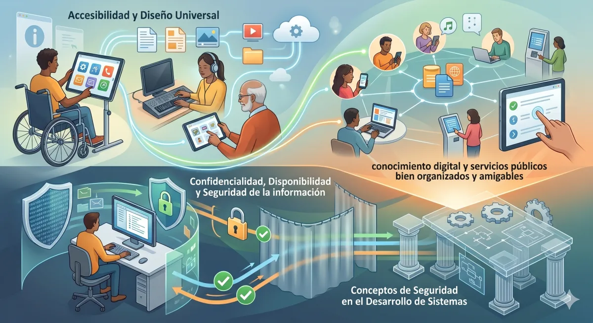 Accesibilidad, diseño universal y usabilidad. Acceso y usabilidad de las tecnologías, productos y servicios relacionados con la sociedad de la información. Confidencialidad y disponibilidad de la información en puestos de usuario final. Conceptos de segur