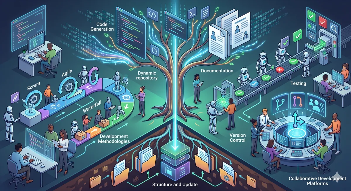 Repositorios: estructura y actualización. Generación de código y documentación. Metodologías de desarrollo. Pruebas. Programas para control de versiones. Plataformas de desarrollo colaborativo de software.