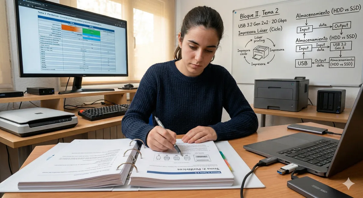 Periféricos: conectividad y administración. Elementos de impresión. Elementos de almacenamiento. Elementos de visualización y digitalización.